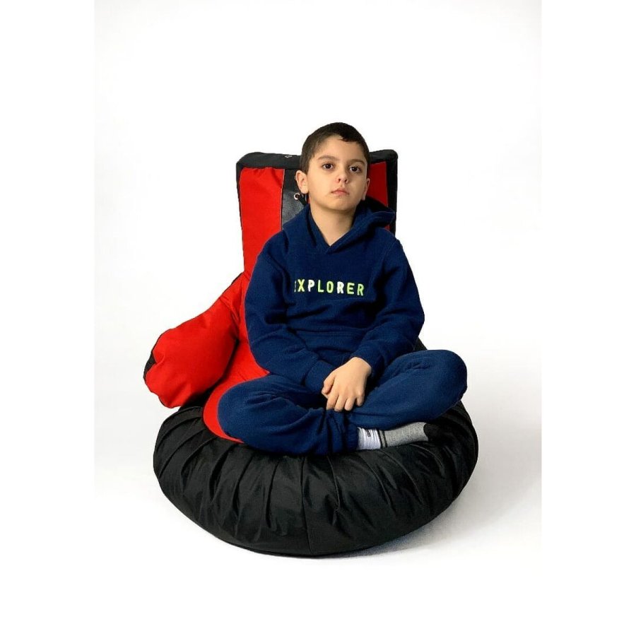 Puf GO GIFT Sort Rd Oxford Boksehandsker 130 x 90 cm #13