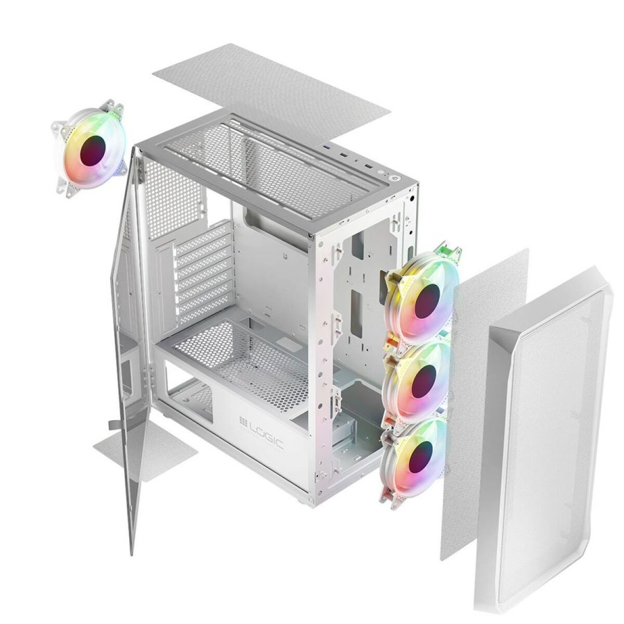 ATX Semi-t�rn kasse Logic PORTOS ARGB Hvid Sort #7