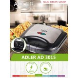 Sandwich Maker Adler AD 3015 Sort Multifarvet Slvfarvet 750 W #13