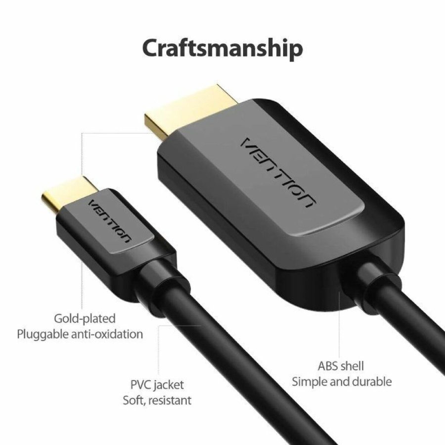 HDMI-kabel Vention CGUBH 2 m Sort Gylden #4