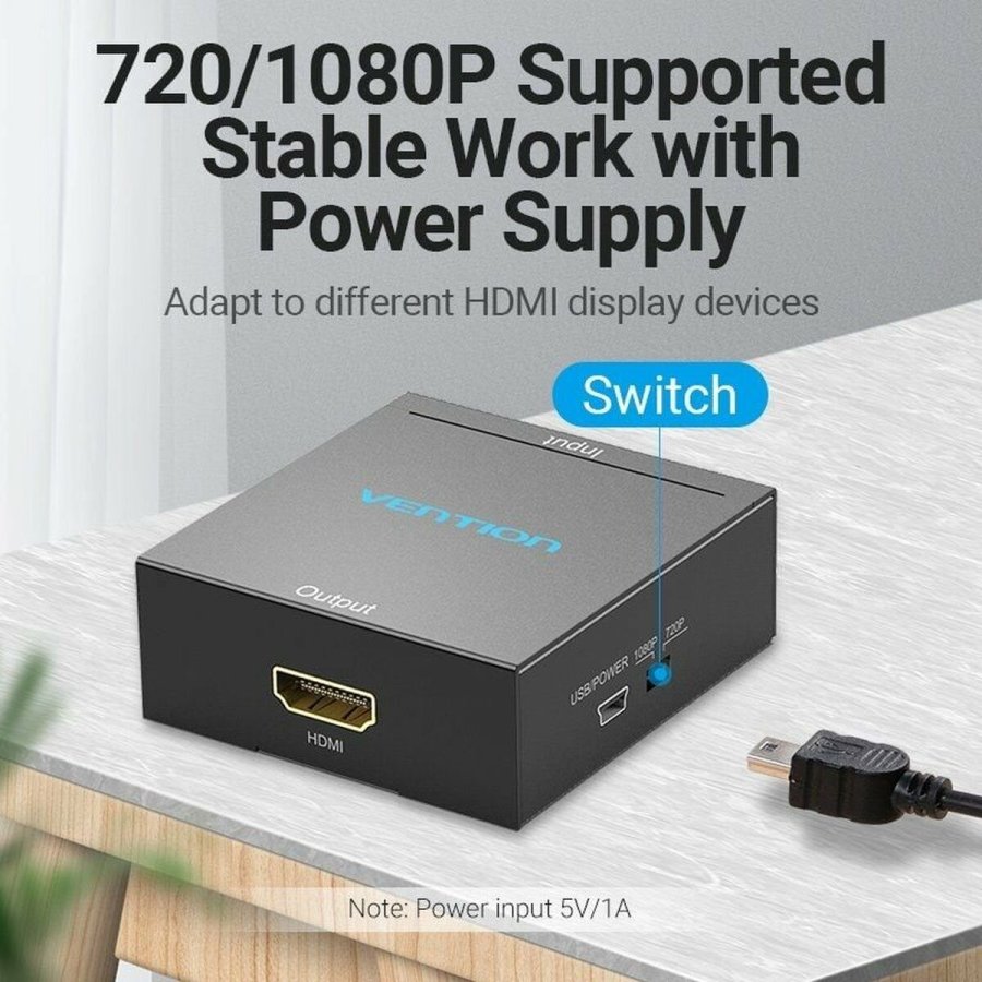 RCA til HDMI-adapter Vention AEFB0 Sort #3