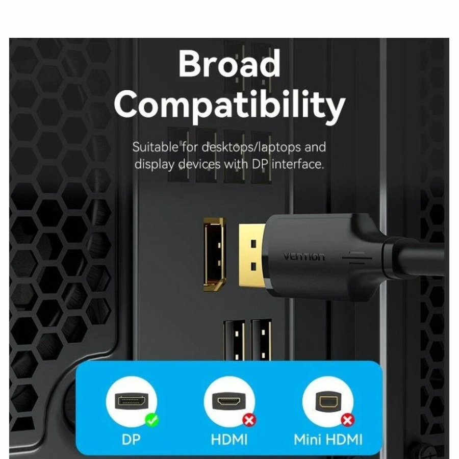 DisplayPort-kabel Vention HAKBF Sort 1 m #5