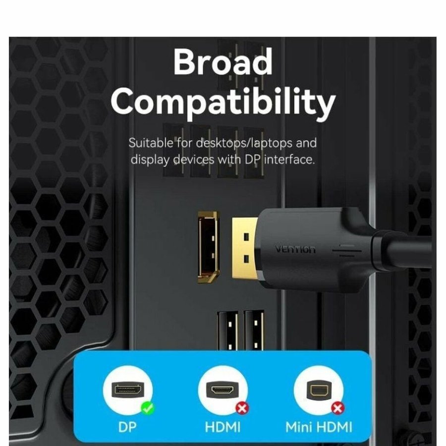 DisplayPort-kabel Vention HAKBH Sort 2 m #5