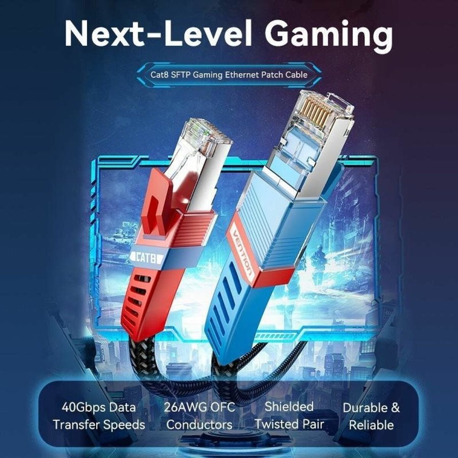 S/FTP kategori 8 stift netvrkskabel Vention IKJBF Sort #2