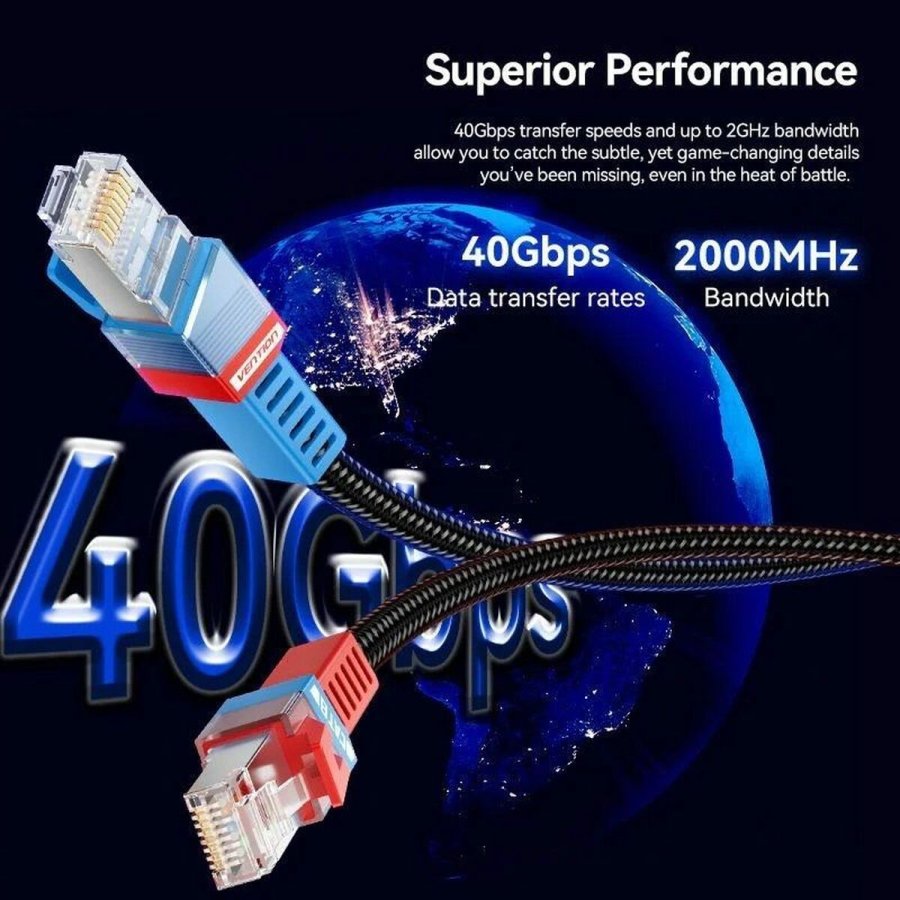 S/FTP kategori 8 stift netvrkskabel Vention IKJBF Sort #4