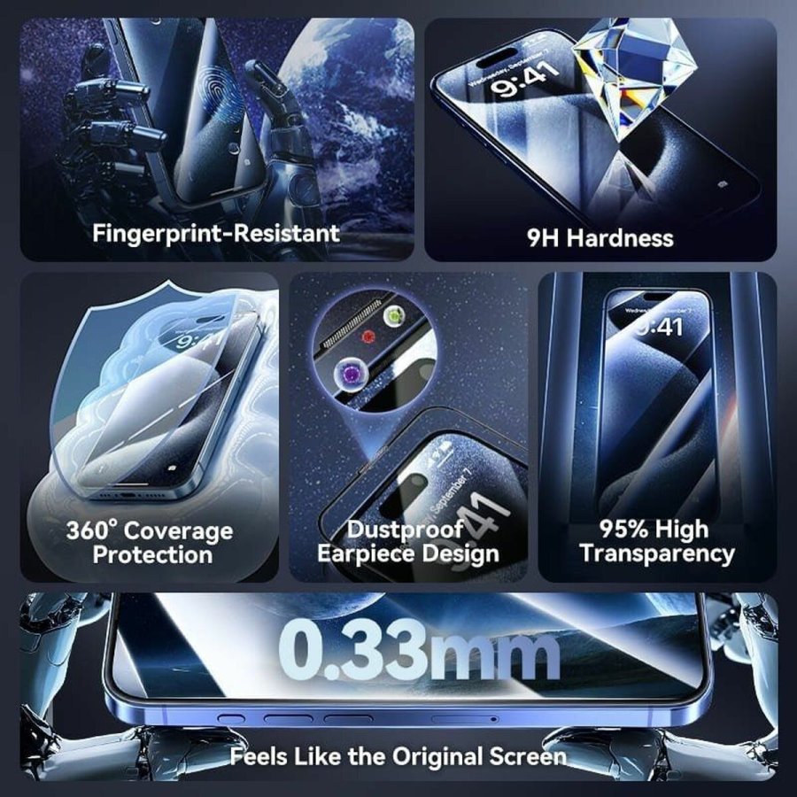 Mobil projektorskrm af hrdet glas Vention KUPTCB-20 iPhone 16 #3