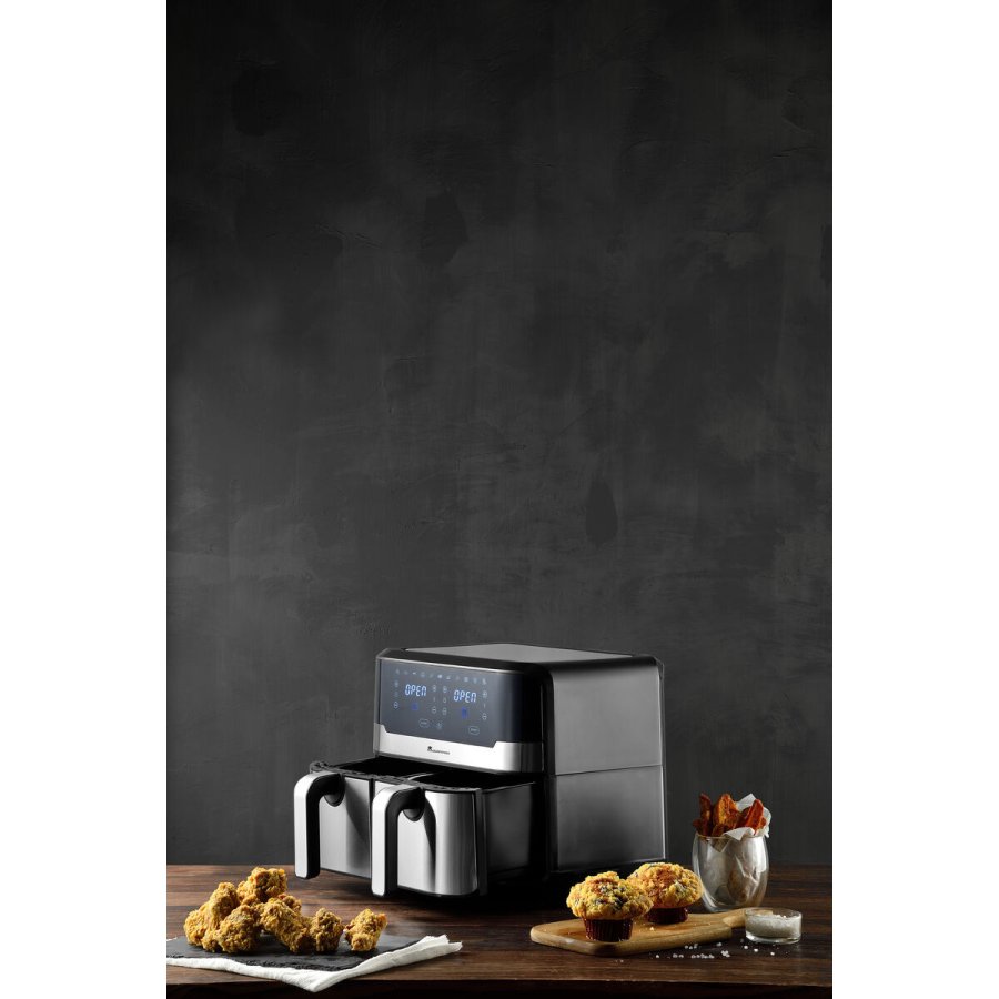 Varmluftsfrituregryde Masterpro Rocket Duo 900 2400 W 9 L Sort #2