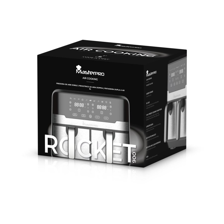 Varmluftsfrituregryde Masterpro Rocket Duo 900 2400 W 9 L Sort #3