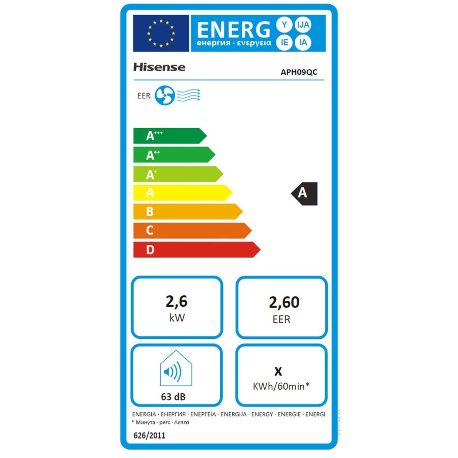 Brbart klimaanlg Hisense APH09QC A Hvid 2600 W 350 m3/h #6