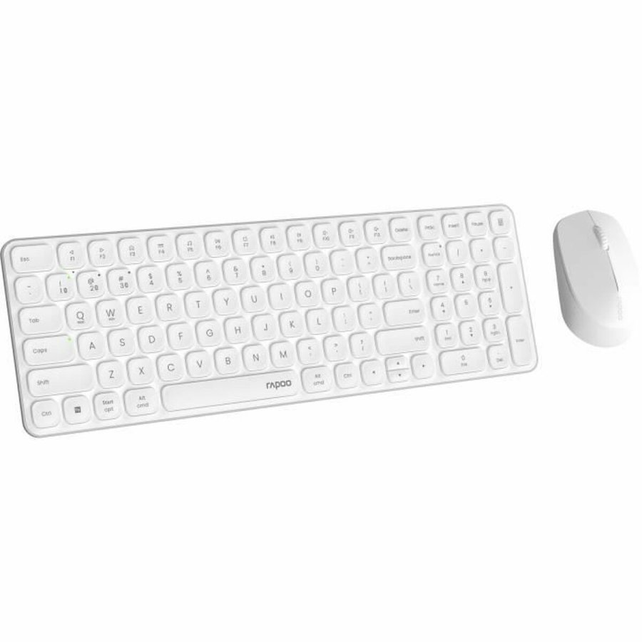 Tastatur og mus Rapoo 9310M Hvid AZERTY #5