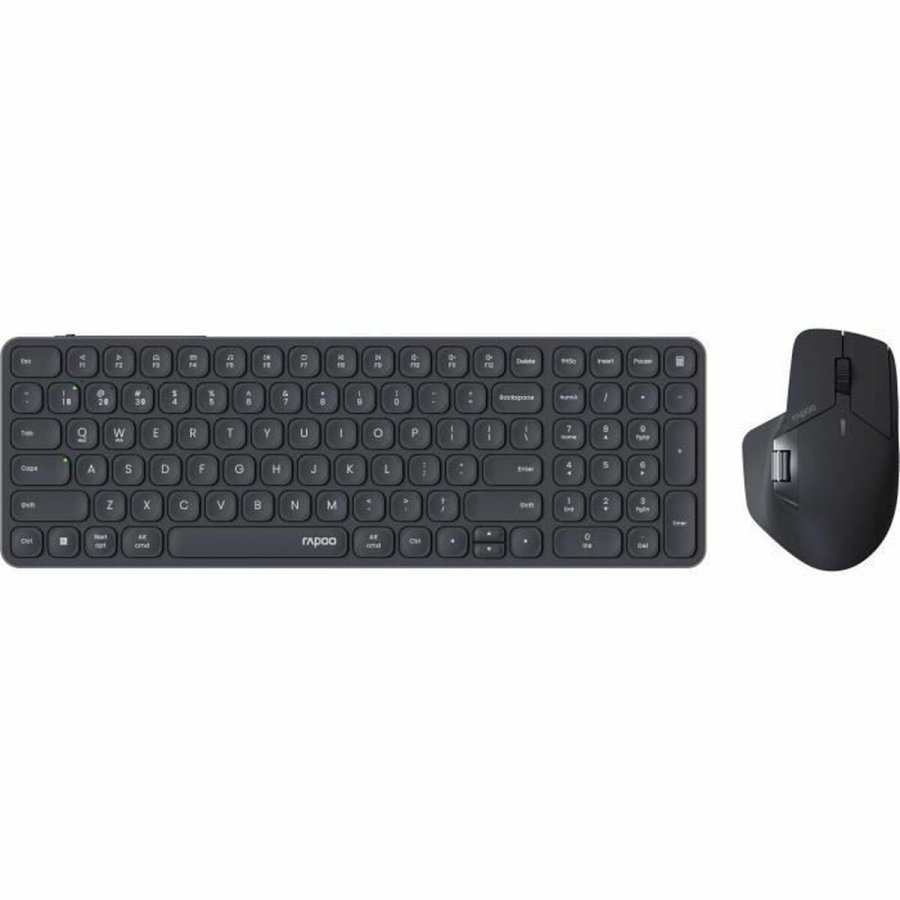Tastatur og mus Rapoo 9760M Gr� AZERTY #1