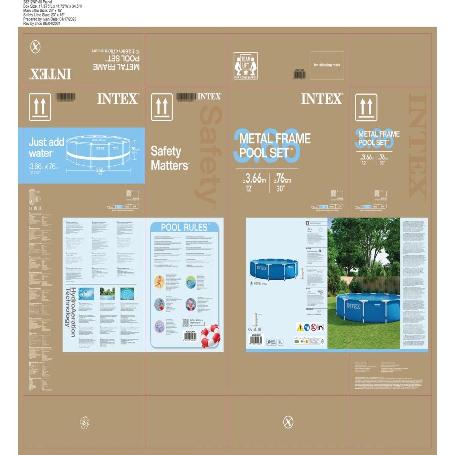 Pool Aftageligt Intex 6503 L 366 x 76 x 366 cm #15