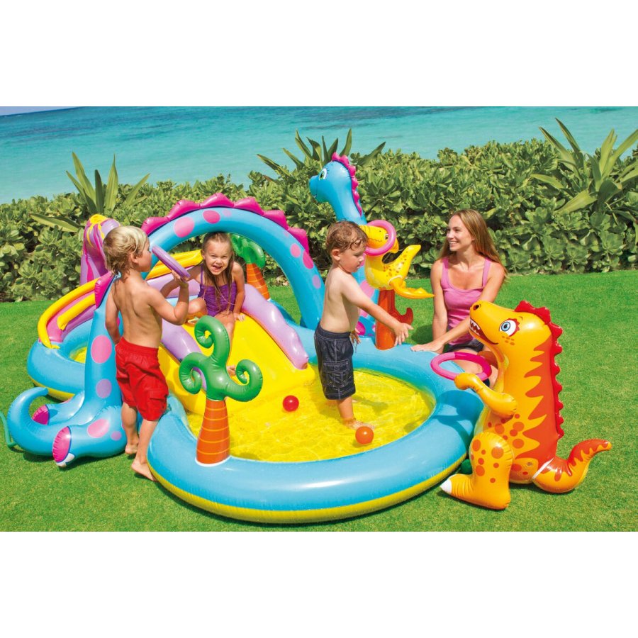 Oppustelig Pool til Brn Intex   Dinosaurer Legeplads 302 x 112 x 229 cm 280 L #3