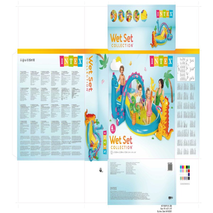 Oppustelig Pool til Brn Intex   Dinosaurer Legeplads 302 x 112 x 229 cm 280 L #2