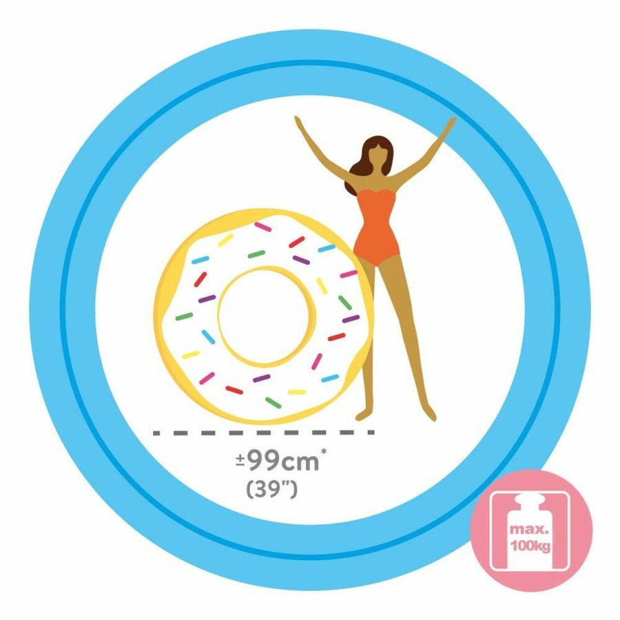 Oppusteligt hjul Intex Donut Hvid 99 x 25 cm #2