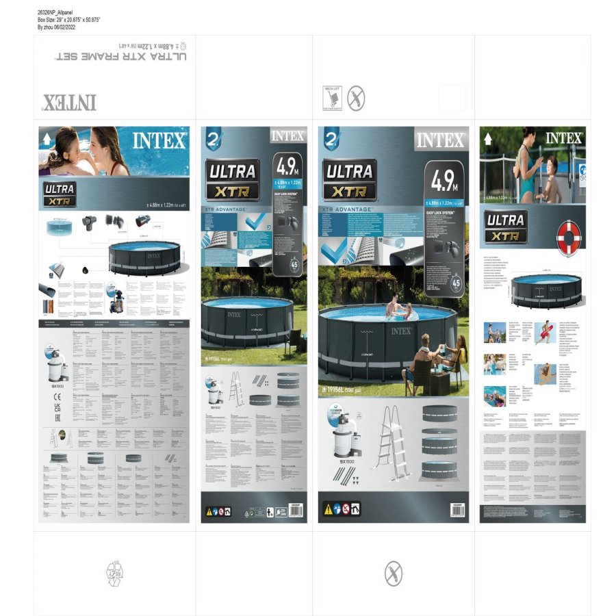 Pool Aftageligt Intex 488 x 122 x 488 cm #43