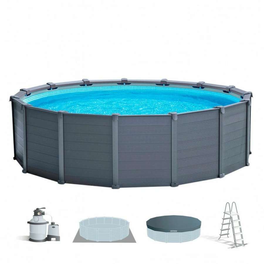 Rundt Bassin med Filtersystem Intex 478 x 124 cm 16.500 l Cirkulr #1