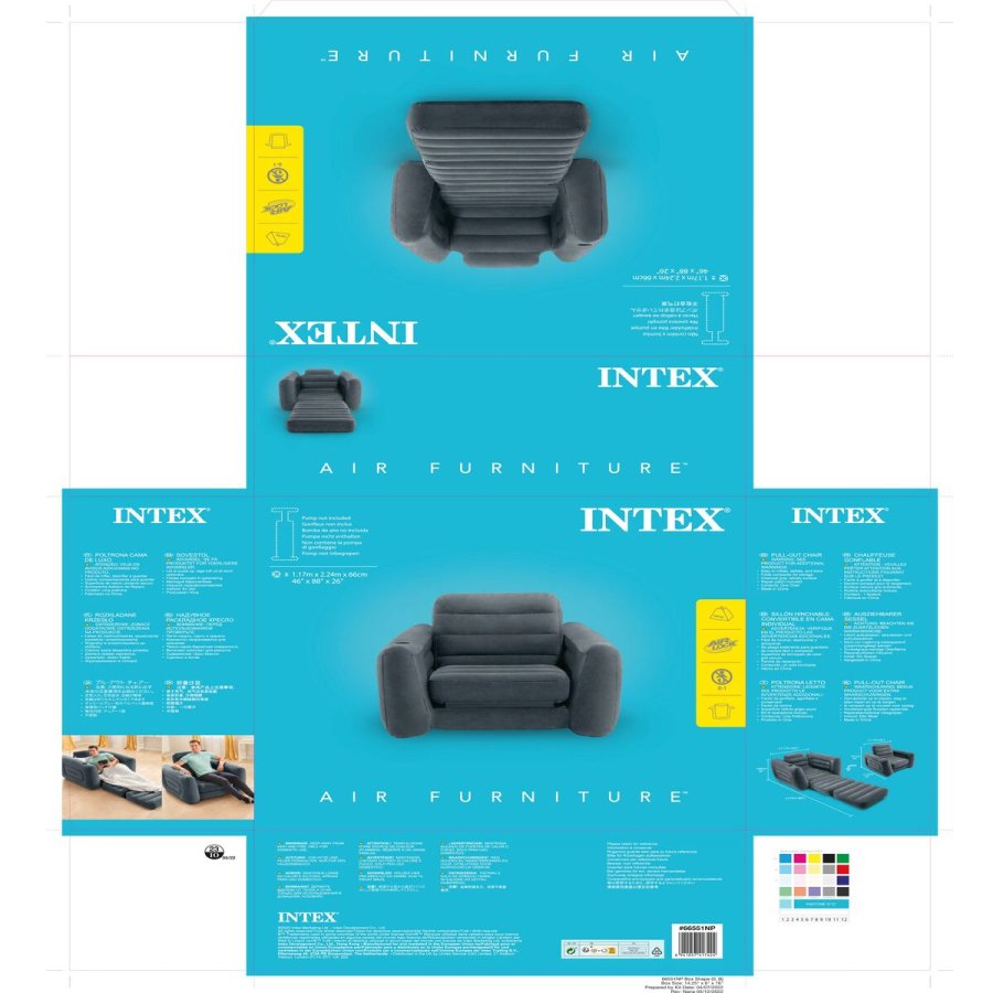 Oppustelig Sovesofa Intex Pull-Out 177 x 66 x 224 cm Gr� #4