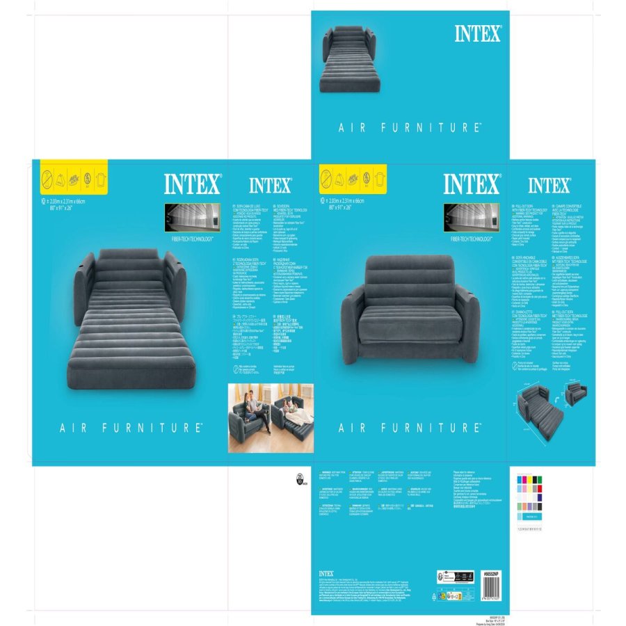 Oppustelig Sovesofa Intex Pull-Out 203 x 66 x 224 cm Gr� #7