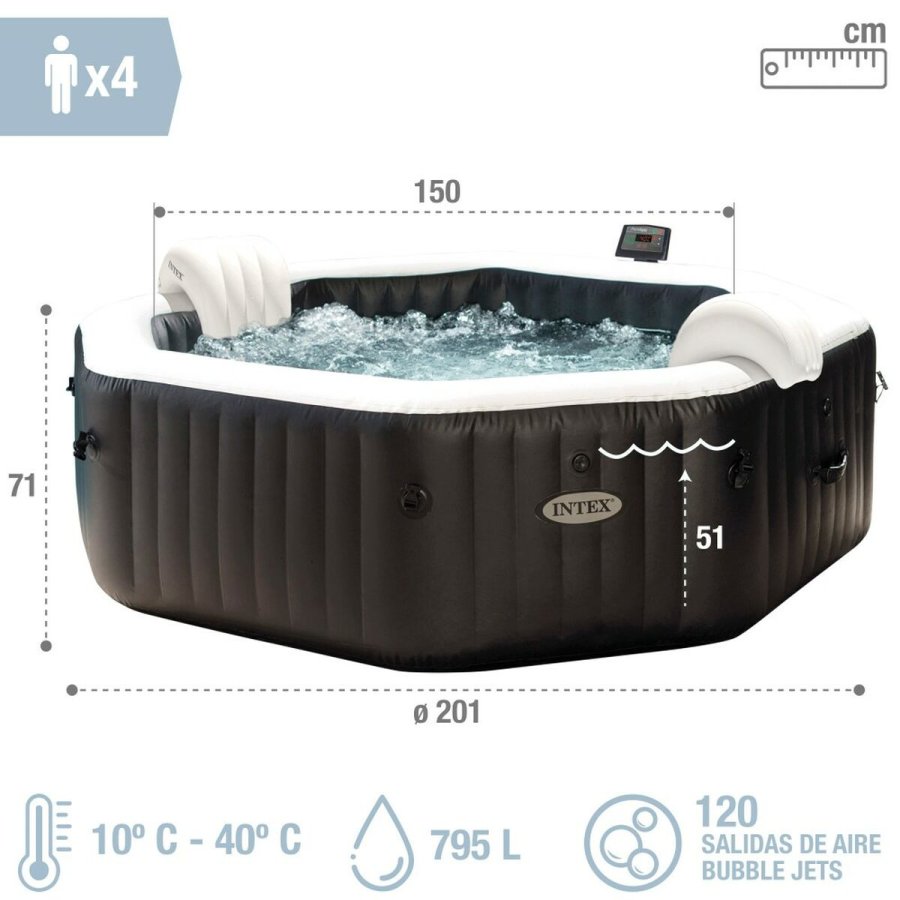 Oppustelige Spa Intex 201 x 71 x 201 cm 795 L #29