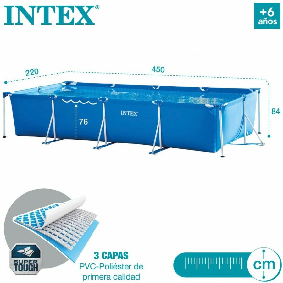 Pool Aftageligt Intex Frame 7127 L Rektangulr 450 X 220 X 84 CM #3