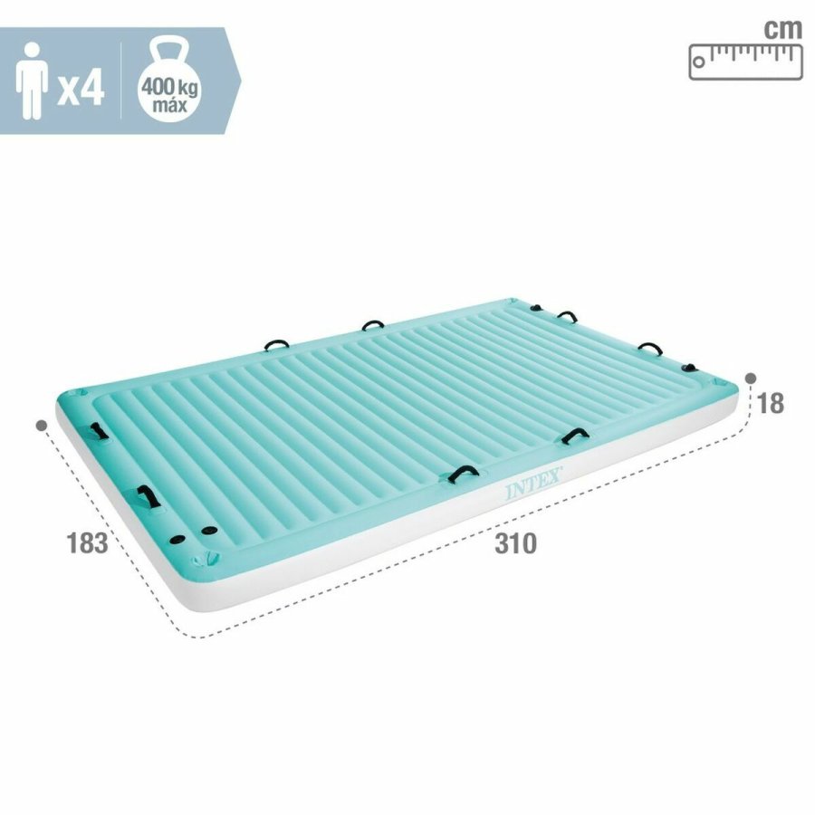 Luftmadras Intex Water Lounge 310 x 183 cm Hvid Turkisbl #6