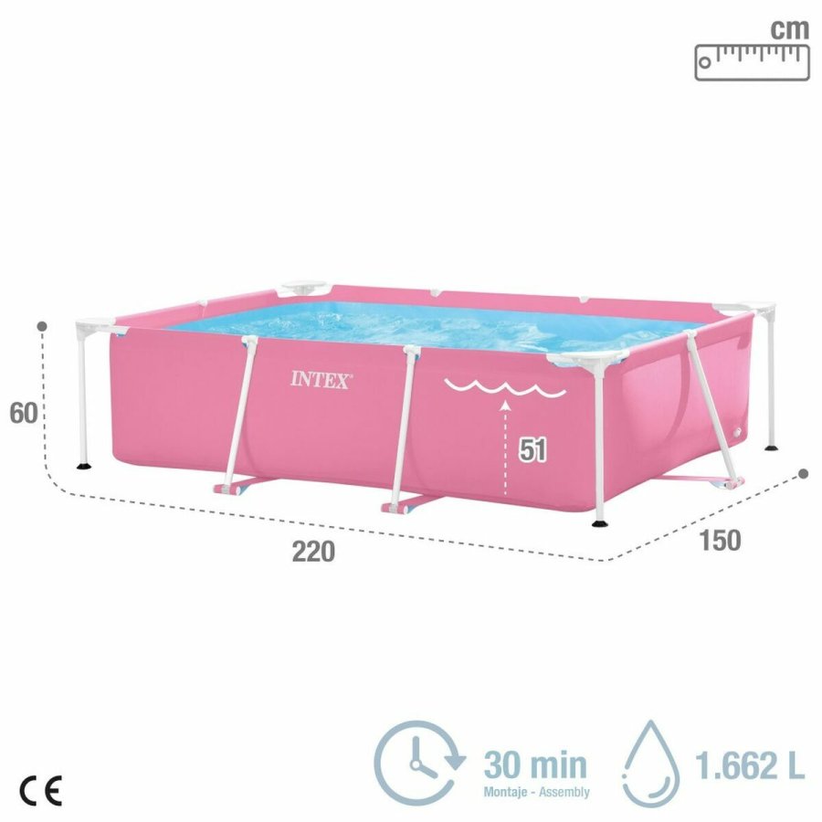 Pool Aftageligt Intex 220 x 150 x 60 cm Pink 1662 L #4