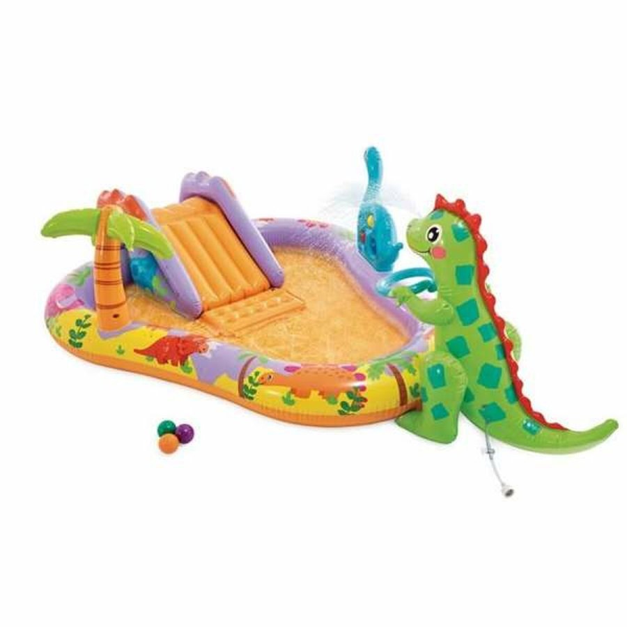 Oppustelig Pool til Brn Intex Dino Park 201 x 157 x 69 cm #1