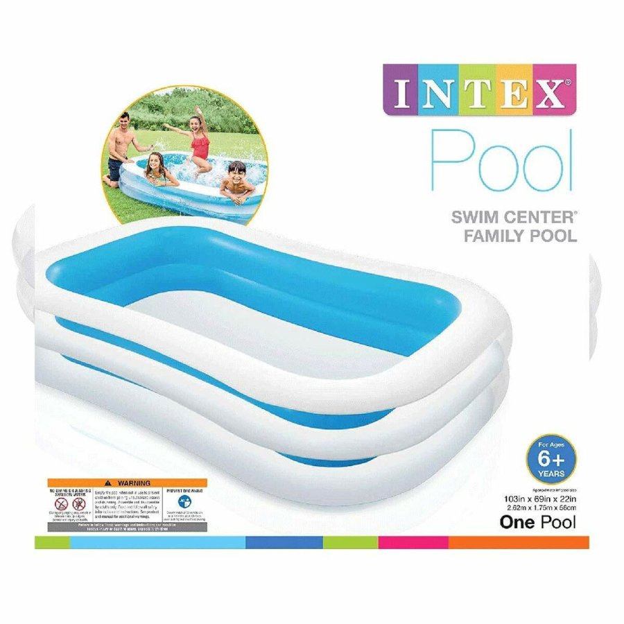 Oppustelig Pool Intex 56483 770 L (262 x 175 x 56 cm) Bl/hvid 262 x 175 x 56 cm #4