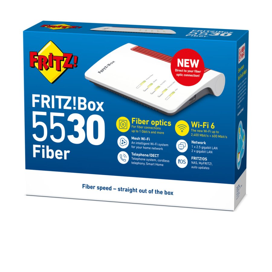Router Fritz! FRITZBOX 5530 FIBER XGS-PONWRLS Hvid RJ45 RJ11 Ethernet LAN Wi-Fi #1
