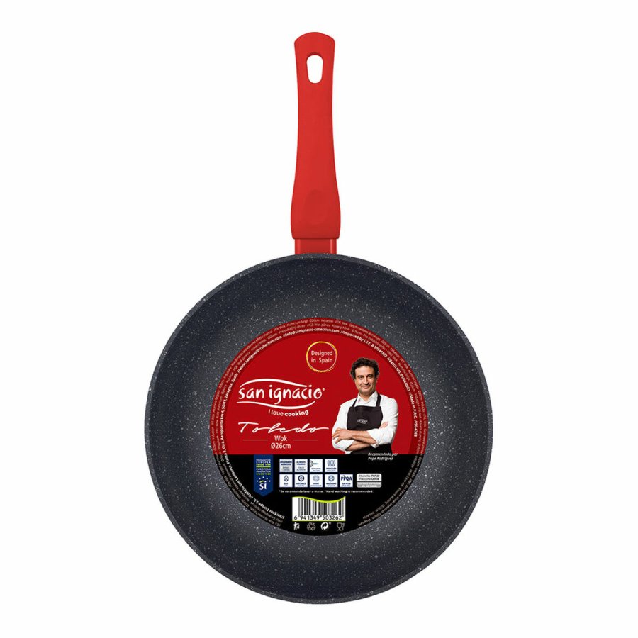 Wok Pande San Ignacio Toledo SG-6268  26 cm Sort Aluminium #2