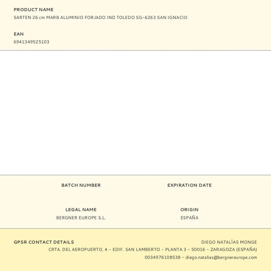 Stegepande San Ignacio toledo Smedet aluminium Sort #6