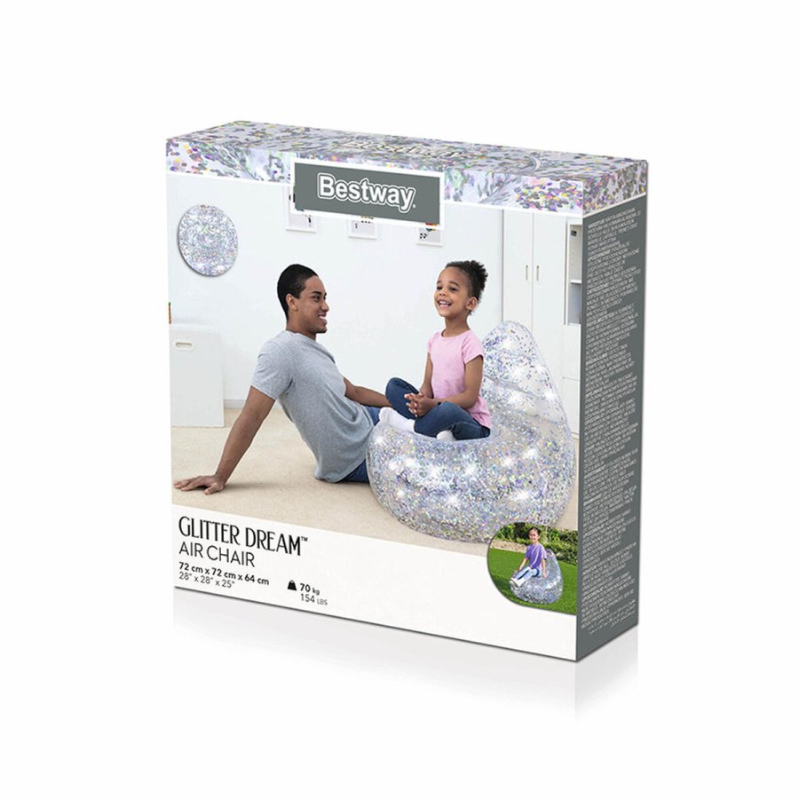 Oppustelige lnestol Bestway Multifarvet 72 x 72 x 64 cm Skinne #2