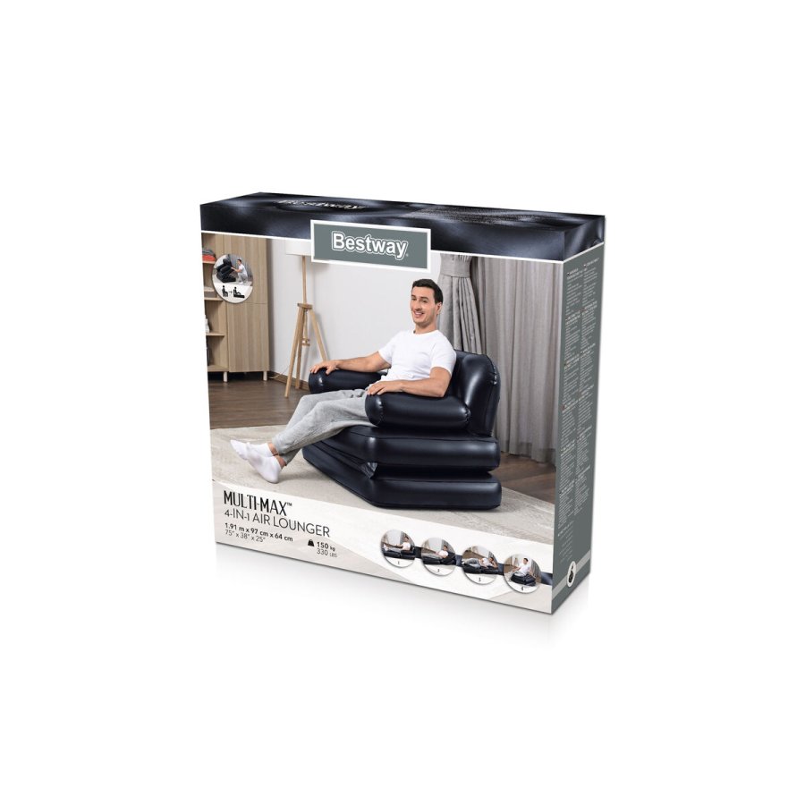 Oppustelige lnestol Bestway 191 x 38 x 25 cm Sort #7
