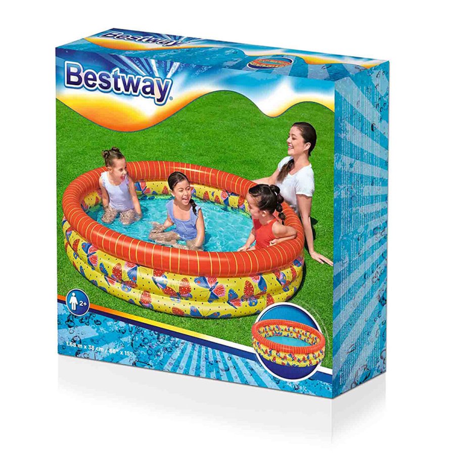 Oppustelig Pool til Brn Bestway Sommerfugle 168 x 38 cm #2