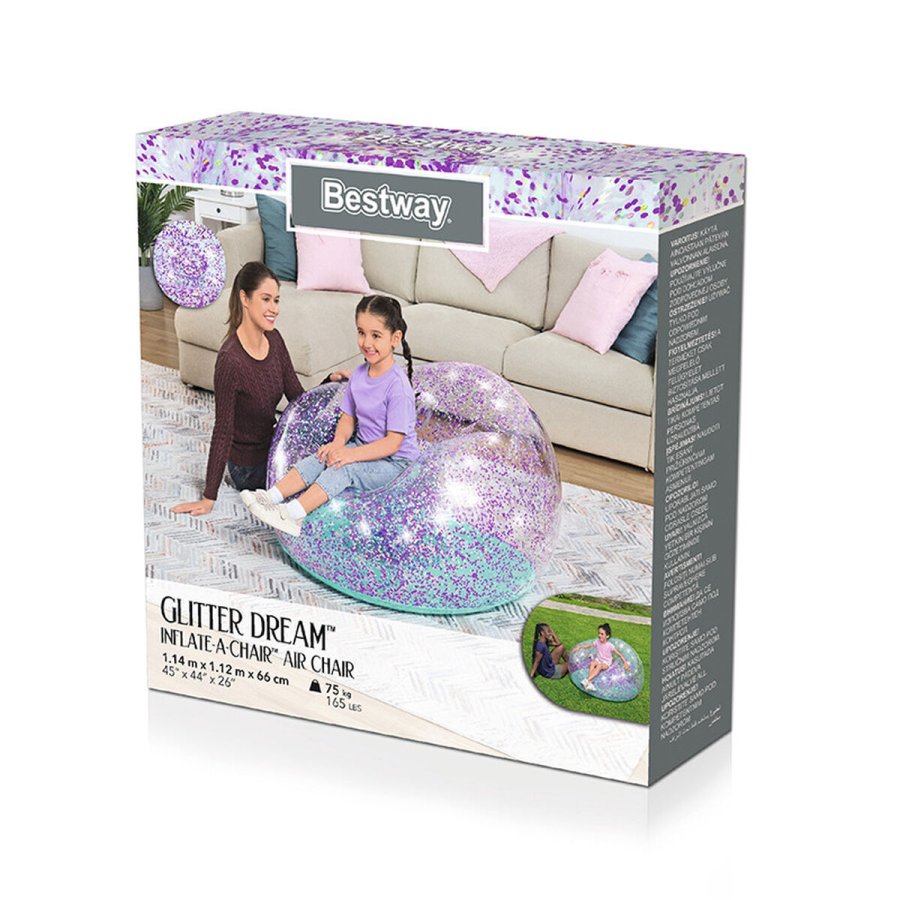 Oppustelige lnestol Bestway Multifarvet 114 x 112 x 66 cm Skinne #2