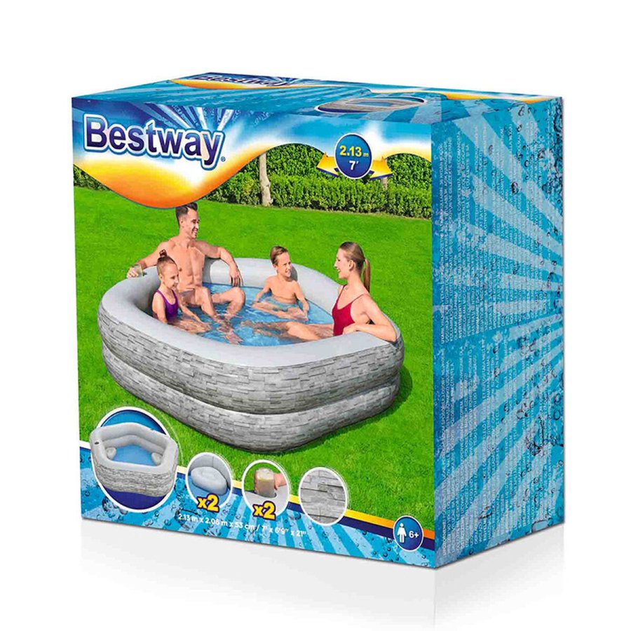 Oppustelig Pool Bestway Gr 213 x 206 x 53 cm #2
