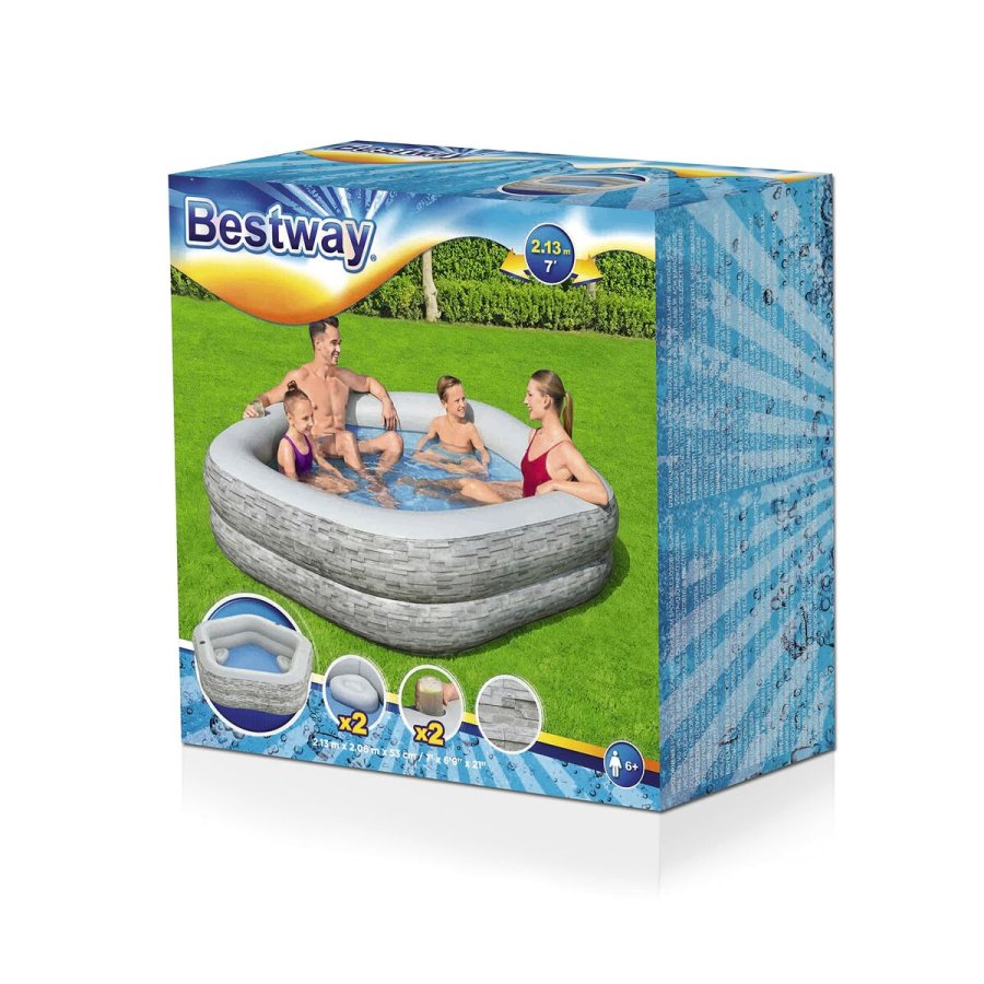 Oppustelig Pool Bestway Gr 213 x 206 x 53 cm #6