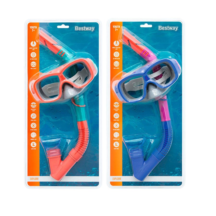 Snorkel beskyttelsesbriller og rr til brn Bestway Bl Orange (1 enheder) #4