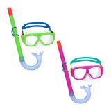 Snorkel beskyttelsesbriller og rr til brn Bestway Grn Pink (1 enheder) #1