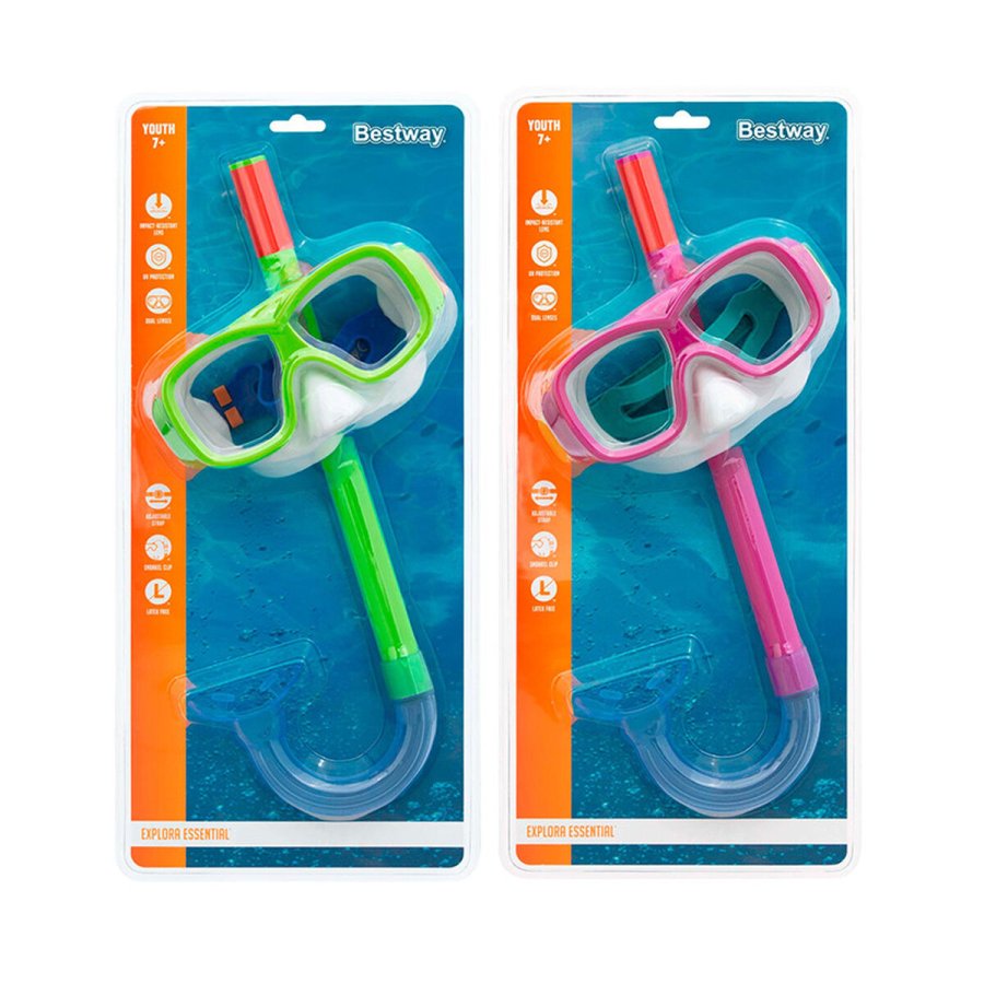 Snorkel beskyttelsesbriller og rr til brn Bestway Grn Pink (1 enheder) #4