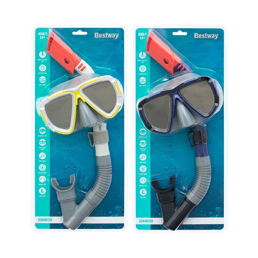 Snorkel beskyttelsesbriller og rr Bestway Hvid Mrkebl Voksen (1 enheder) #4