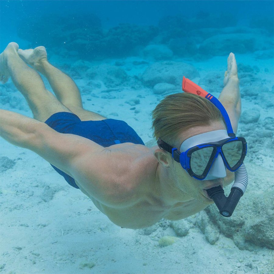 Snorkel beskyttelsesbriller og rr Bestway Hvid Mrkebl Voksen (1 enheder) #6
