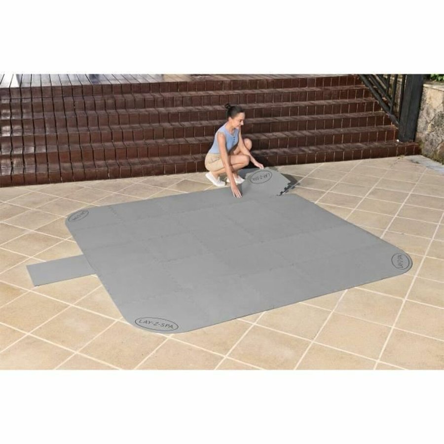 Beskyttelsesgulv til nedbrydelige bassiner Bestway Lay-Z-Spa 196 x 196 cm Gr� Polyetylen #3
