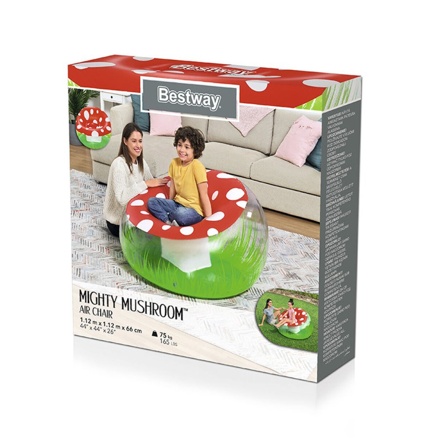 Oppustelige lnestol Bestway Multifarvet 112 x 112 x 66 cm Champignon #2
