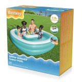 Bestway Oppustelig Brnepool 2 Kamre Familie Flydende Bord 218x218x48 cm +6 r 54446 #3