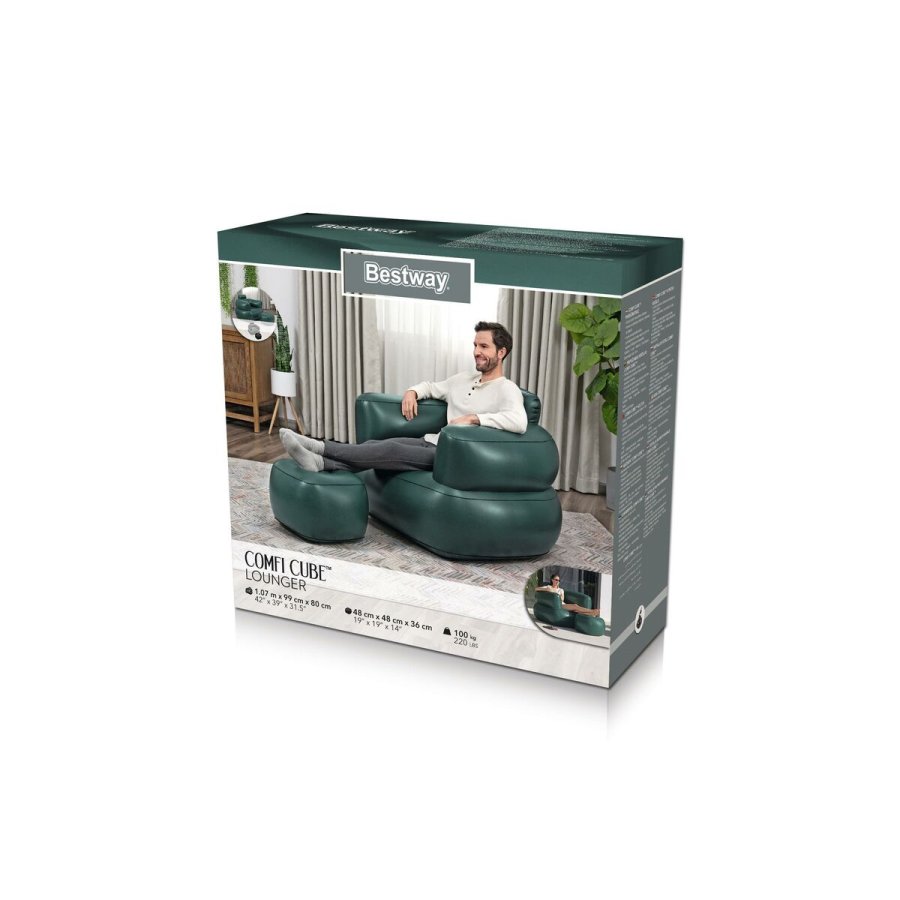 Bestway Oppusteligt Sde med Fodsttte Farve Assorterede 107x99x80/48x48x36 cm #4