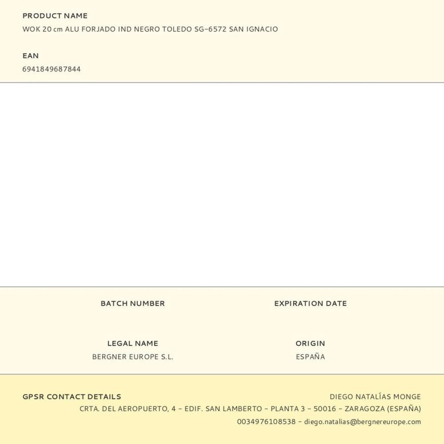 Wok Pande San Ignacio toledo Sort Smedet aluminium � 20 cm #3