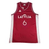 Basketballstr�je Peak Latvija 6 - Porzingis Hvid Brun #1
