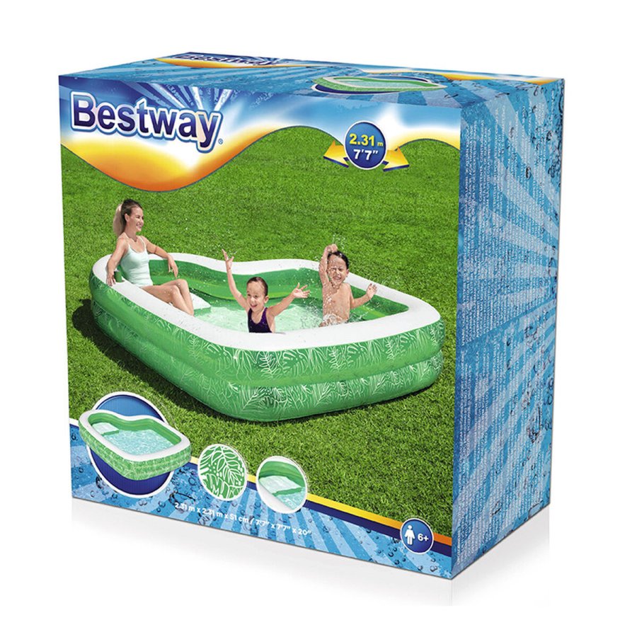 Oppustelig Pool til Brn Bestway Grn Multifarvet 231 x 231 x 51 cm #2